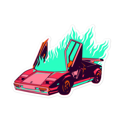 Burning Lambo Sticker