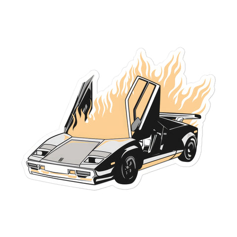 Burning Lambo Sticker