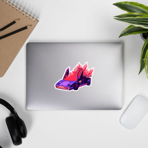 Burning Lambo Sticker