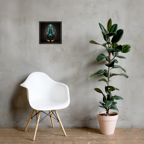 Zillionaire Egg Sapphire Art Print ⬥ Framed