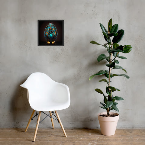 Zillionaire Egg Sapphire Art Print ⬥ Framed
