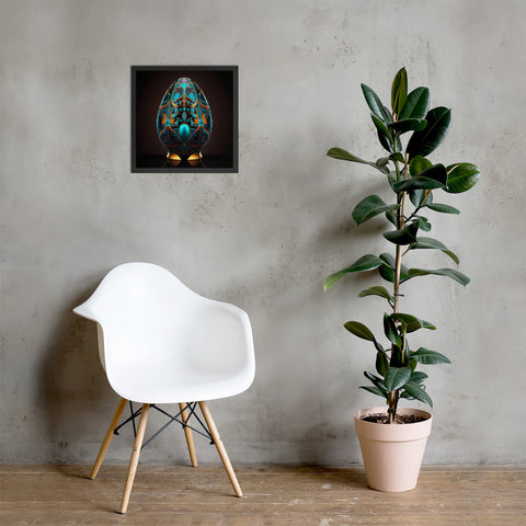 Zillionaire Egg Sapphire Art Print ⬥ Framed