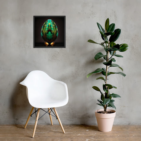 Zillionaire Egg Emerald Art Print ⬥ Framed