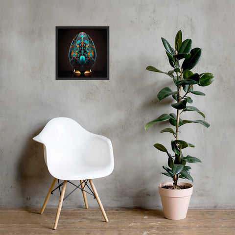 Zillionaire Egg Sapphire Art Print ⬥ Framed